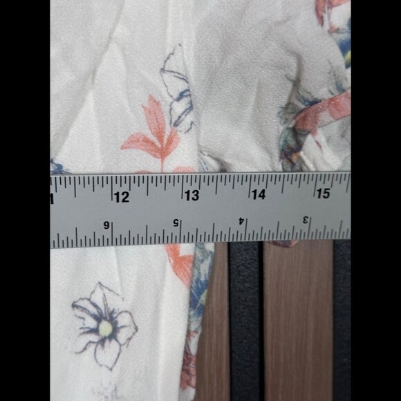 House of Bohemian Dress Small Womens Maxi Floral Henley Short Sleeve Boho - Picture 3 of 8